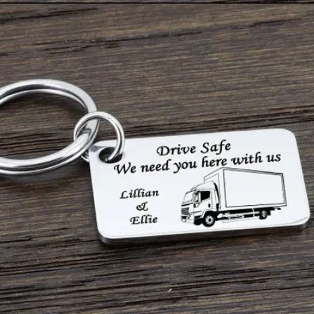 Llavero Personalizado 'conducción Segura', Llavero De Camionero, Llavero Personalizado De Camionero, Llavero De Papá 'conducción Segura', Regalo Para Camionero, Regalo Para Papá - 