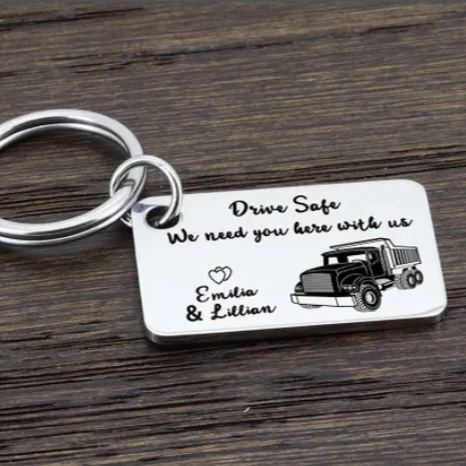 Llavero Personalizado 'conducción Segura', Llavero De Camionero, Llavero Personalizado De Camionero, Llavero De Papá 'conducción Segura', Regalo Para Camionero, Regalo Para Papá - 