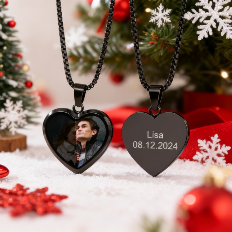Collar Mágico Con Foto Oculta Personalizada, Ideal Para Aniversarios. Collar Con Foto Oculta En Frío Que Revela La Imagen Con Calor. Regalos Para Ella. - 