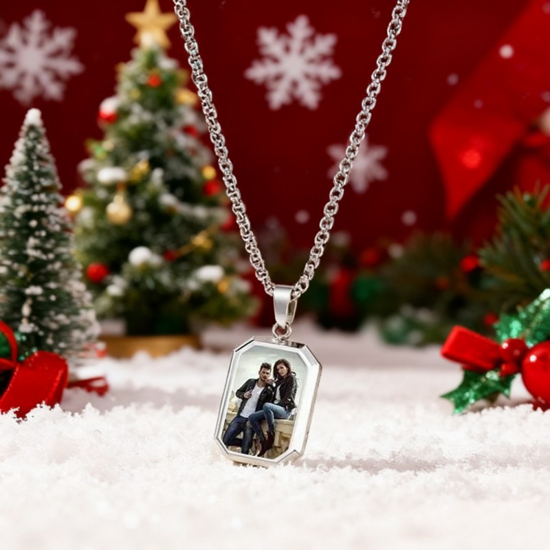 Collar Mágico Con Foto Oculta Personalizada, Ideal Para Aniversarios. Collar Con Foto Oculta En Frío Que Revela La Imagen Con Calor. Regalos Para Ella. - 