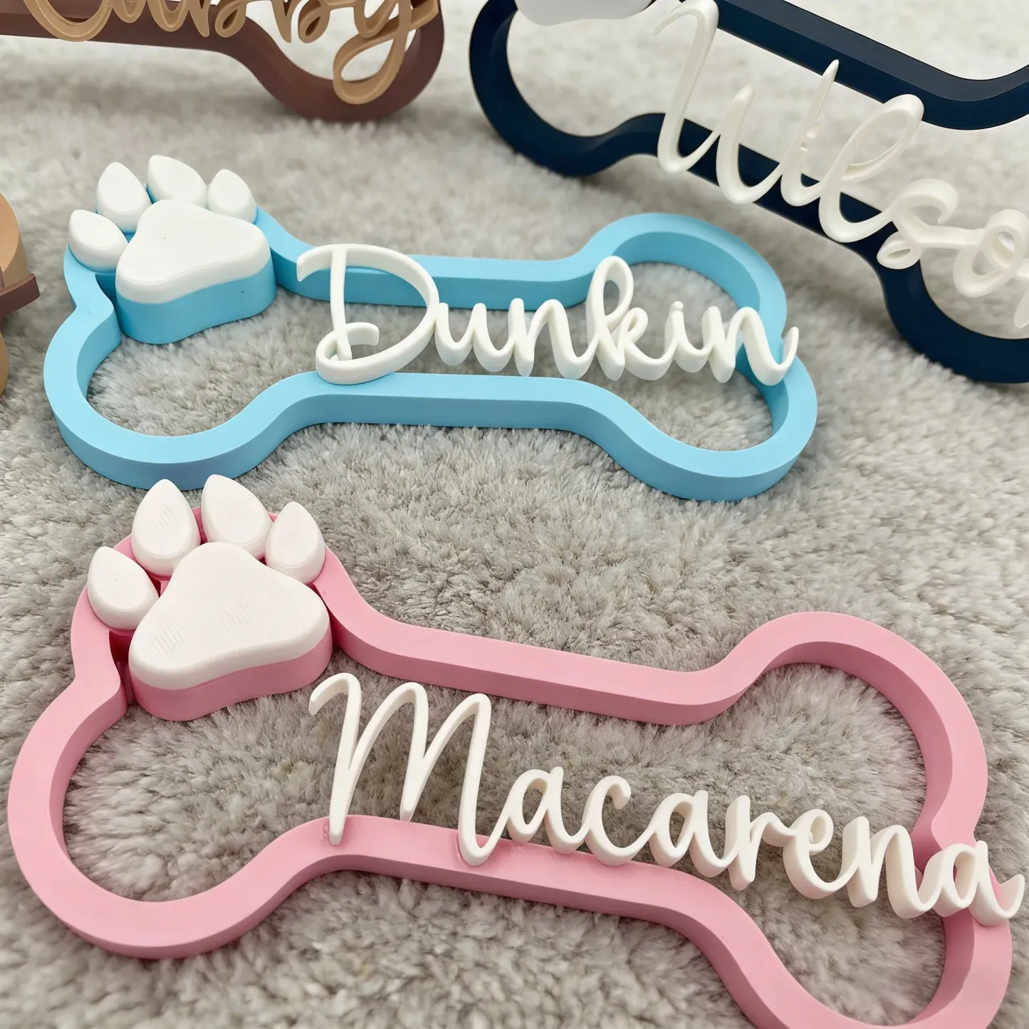 Letrero Personalizado Con Nombre Impreso En 3d Para Mascotas, Placa Con Nombre 3d Personalizada Para Jaulas Y Perreras, Letrero Con Nombre Para Perros Y Gatos Para Casa De Mascotas. - 