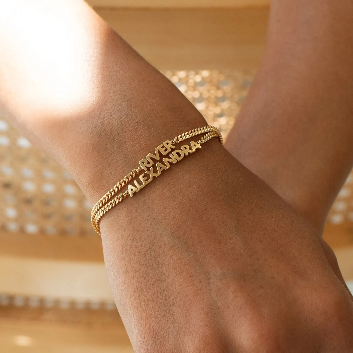 Pulsera Con Nombre Personalizado En Cadena De Eslabones, Moderna Pulsera Con Nombre Y Letras De Molde, Joyería Personalizada Con Nombre Y Cadena Pesada - 