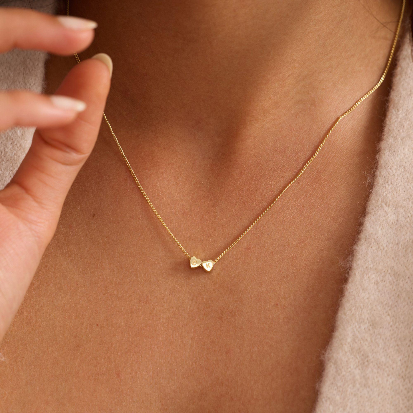 Collar De Corazón Con Inicial Personalizado. Collar De Corazón Con Inicial De Pareja Personalizado. Collar Con Inicial Para Familiares O Amantes. Regalos Para Ella. - 