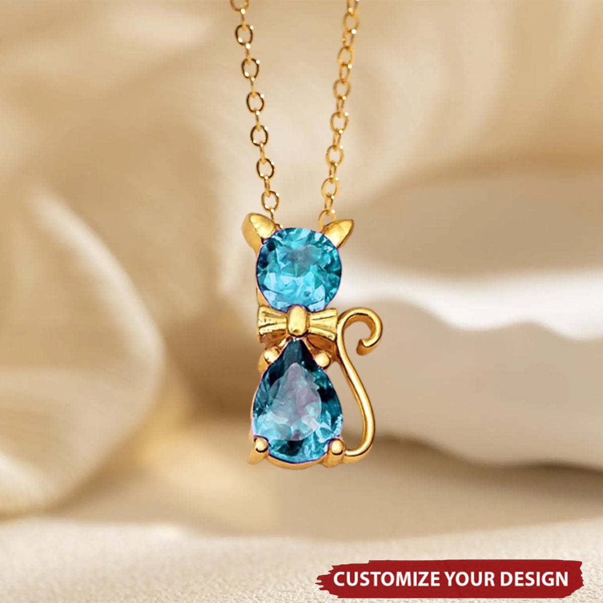 Collana Personalizzata Con Pietra Portafortuna Per Gatti Collana Personalizzata Con Fiocco Per Gatti, Regalo Per Gli Amanti Dei Gatti - 