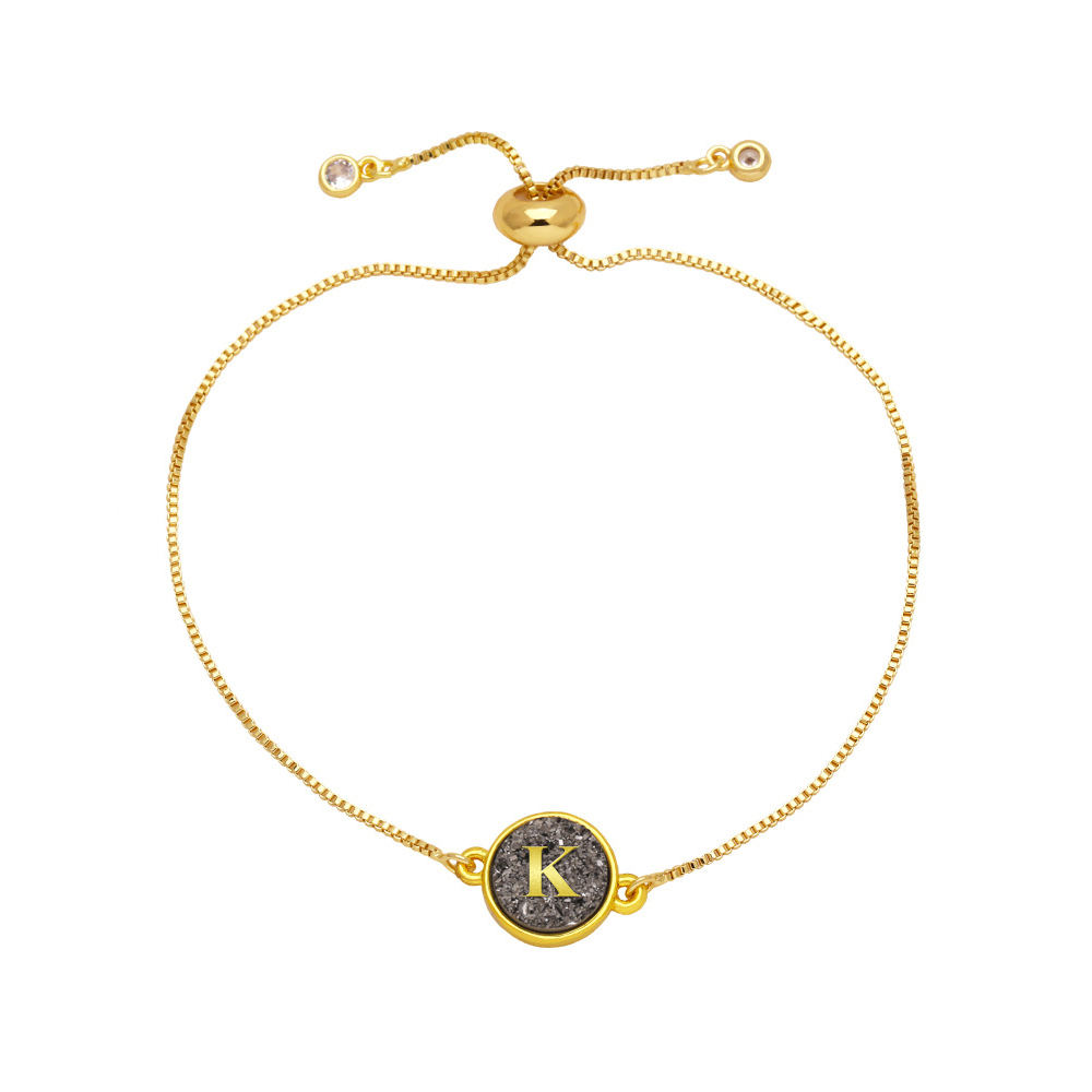 Braccialetto Con Iniziale Glitterata Personalizzata, Bracciale Con Ciondolo A Forma Di Lettera In Resina Epossidica Colorata, Bracciale Bolo Con Lettera Scintillante, Regali Per Lei - 