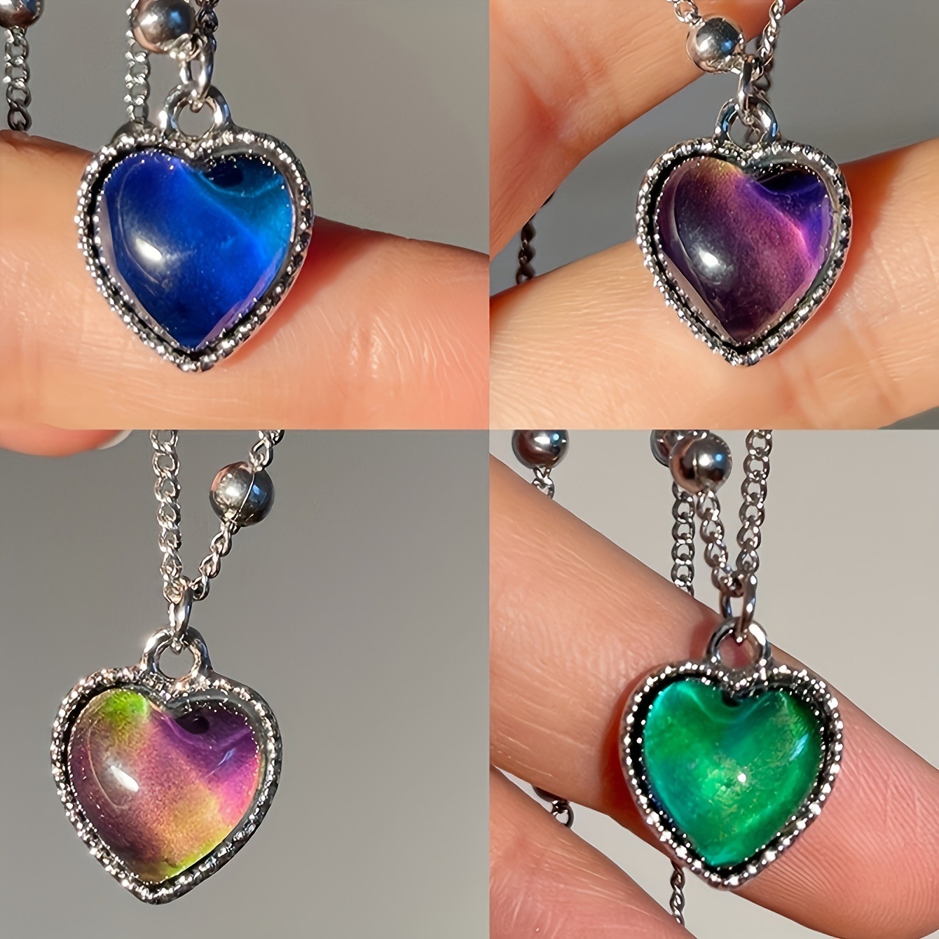 Collana Con Temperatura Che Cambia Colore Collana Con Ciondolo Termocromico Regali Unici Di Gioielli Che Cambiano Colore Attivati ​​dalla Temperatura Per Lei - 