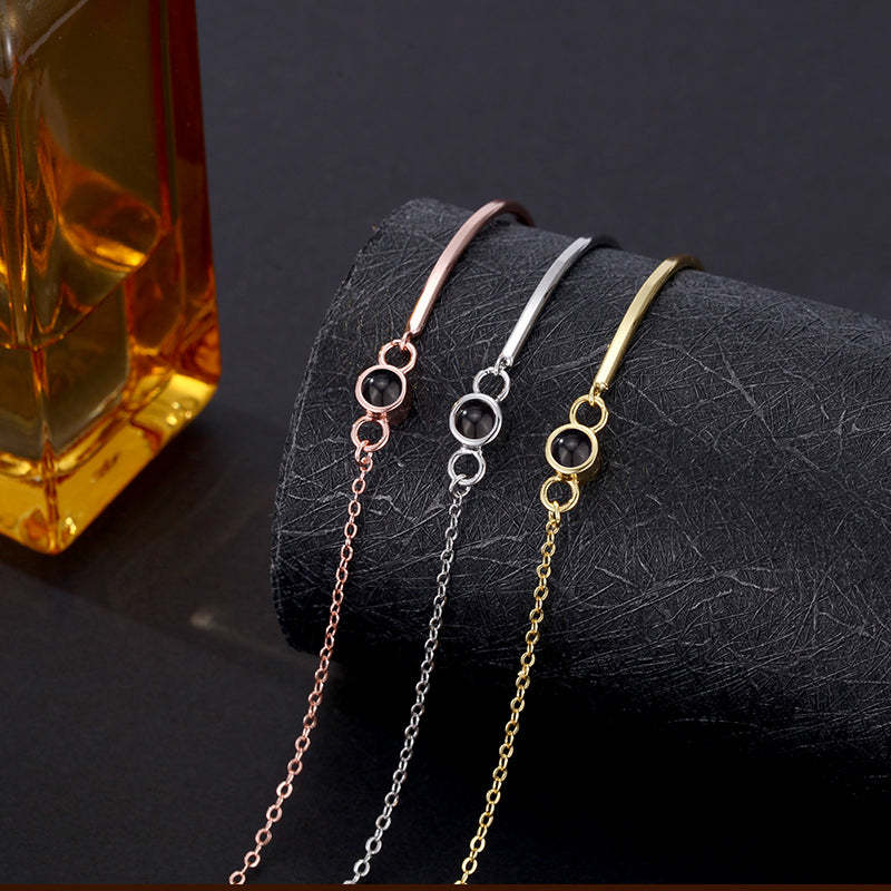 Bracciale Con Foto Personalizzato Bracciale Con Proiezione Fotografica Personalizzata Bracciale Con Foto Circolare Con Immagine All'interno Per Donna E Ragazza - tuacollananome