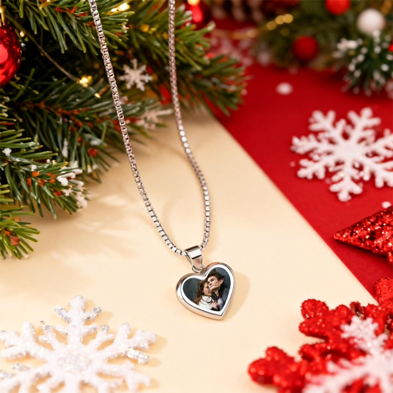 Regali Di Anniversario Collana Magica Con Foto Personalizzata E Cuore Nascosto Collana Con Foto Personalizzata Con Foto Nascosta Al Freddo Collana Con Foto Rivelatrice Al Calore Regali Per Lei - 