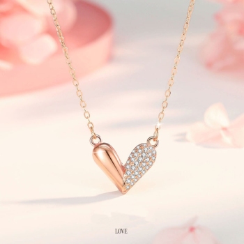 Collana Romantica Con Cuore Scintillante Ed Elegante Regalo D'amore Per San Valentino, Compleanno O Anniversario - 