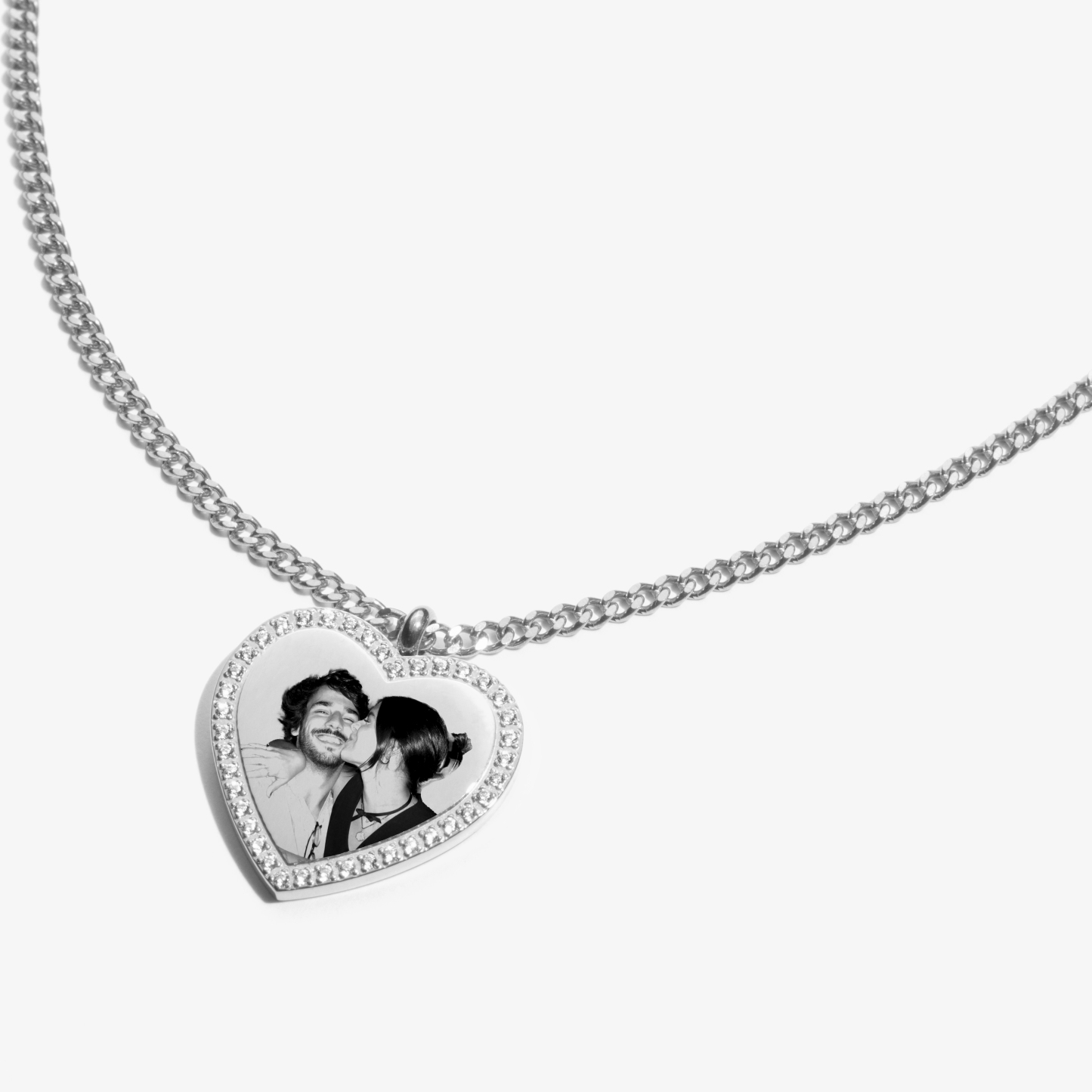 Girocollo Dorato Con Ritratto Personalizzato Collana Personalizzata Con Foto A Forma Di Cuore, Regalo Di Anniversario Per Lei - 