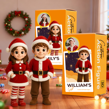 Custom 3D Figure from Your Photo Personalized Mini Doll Christmas Gift for Couples Family Friends