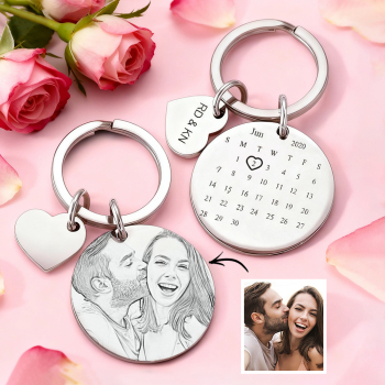 Custom Significant Date Keychain – Romantic Personalized Gift for Couples