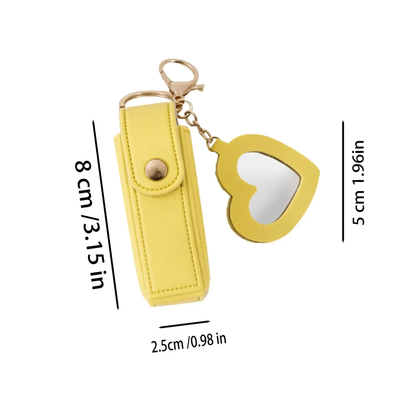 Portachiavi Personalizzato Con Borsa Per Rossetto, Nome Personalizzato, Borsa Porta Rossetto Anti-smarrimento, Custodia Per Rossetto Con Specchio, Regalo Per Lei - 