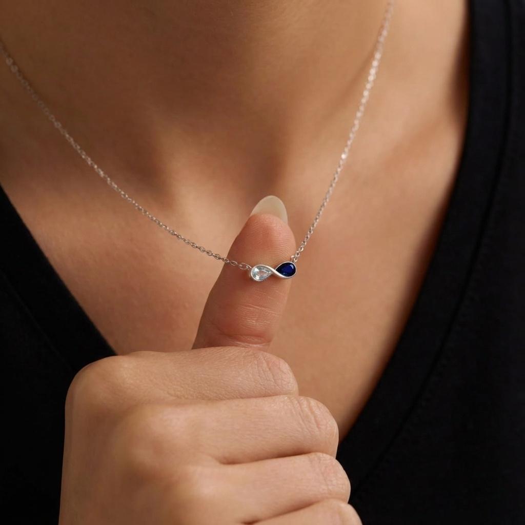 Collana Con Pietra Portafortuna Dell'infinito Collana Con Due Pietre Portafortuna Dell'infinito Personalizzata Per Coppie Regali Di San Valentino - 