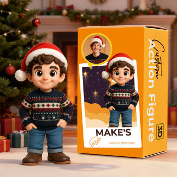 Custom 3D Figure from Your Photo Personalized Mini Doll Christmas Gift for Couples Family Friends