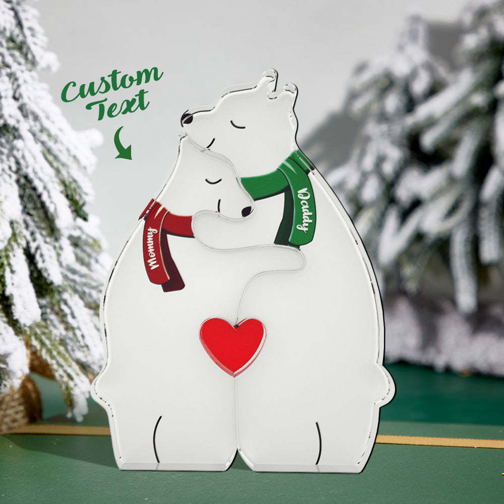 Nomi Personalizzati Che Abbracciano La Famiglia Degli Orsi Puzzle Della Famiglia Degli Orsi In Acrilico Decorazioni Per La Casa Regali Di Natale - tuacollananome