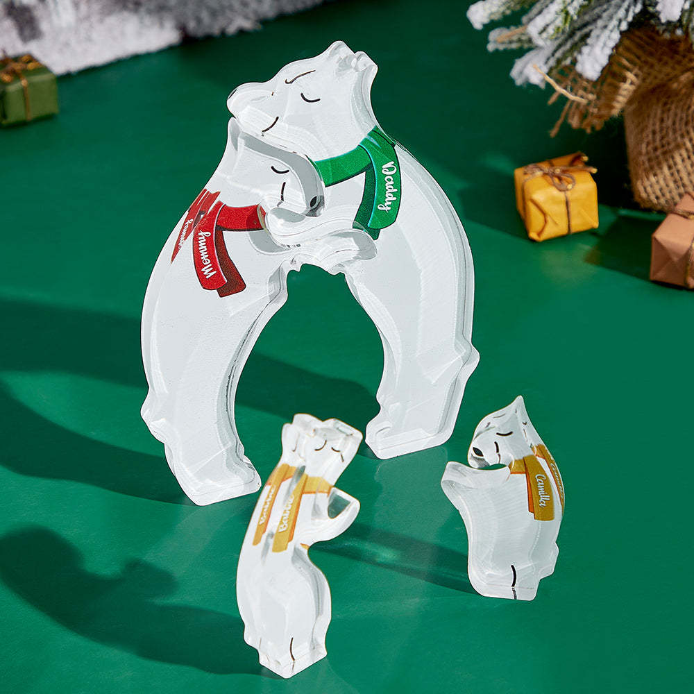 Nomi Personalizzati Che Abbracciano La Famiglia Degli Orsi Puzzle Della Famiglia Degli Orsi In Acrilico Decorazioni Per La Casa Regali Di Natale - tuacollananome