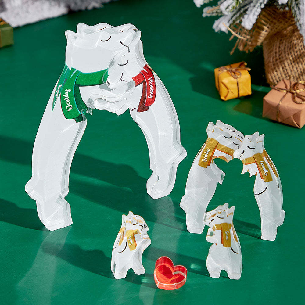 Nomi Personalizzati Che Abbracciano La Famiglia Degli Orsi Puzzle Della Famiglia Degli Orsi In Acrilico Decorazioni Per La Casa Regali Di Natale - tuacollananome