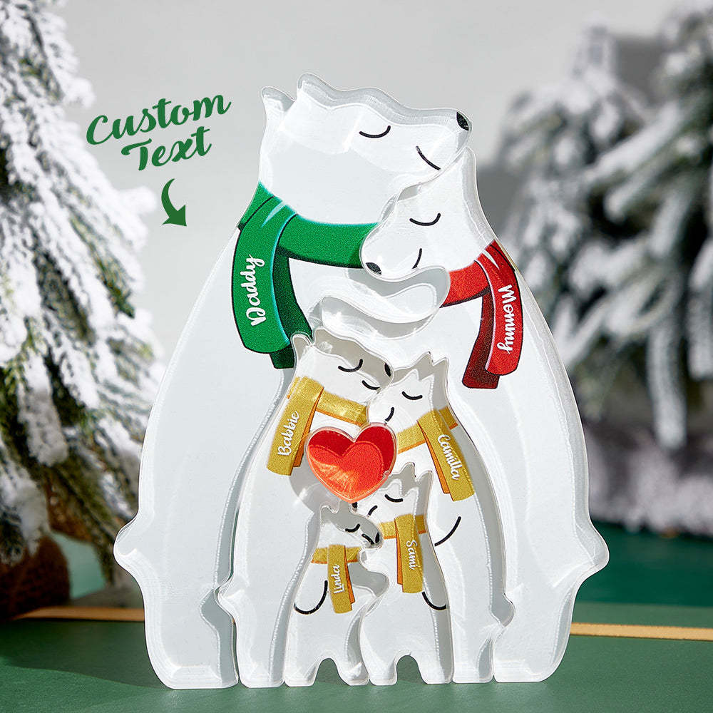 Nomi Personalizzati Che Abbracciano La Famiglia Degli Orsi Puzzle Della Famiglia Degli Orsi In Acrilico Decorazioni Per La Casa Regali Di Natale - tuacollananome