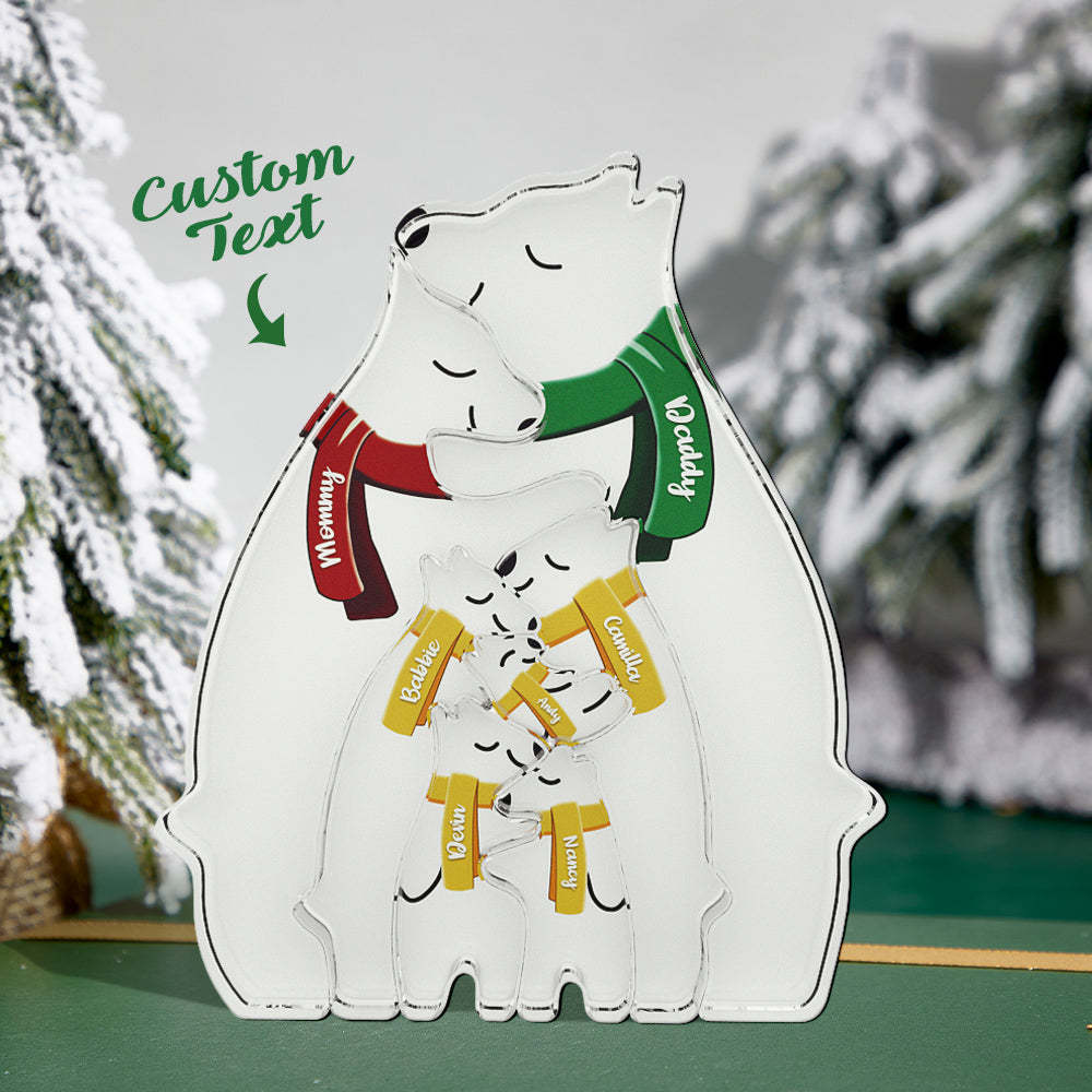Nomi Personalizzati Che Abbracciano La Famiglia Degli Orsi Puzzle Della Famiglia Degli Orsi In Acrilico Decorazioni Per La Casa Regali Di Natale - tuacollananome