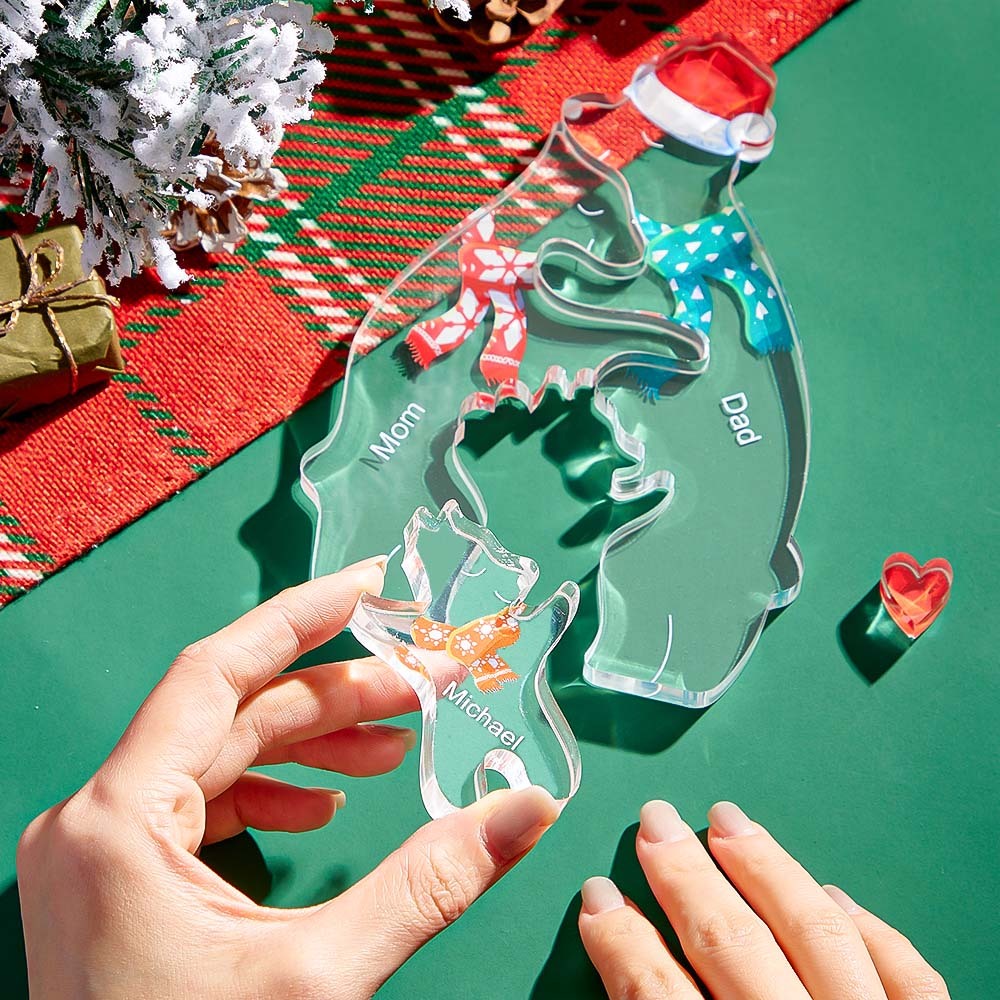 Nomi Personalizzati Natale Che Abbraccia La Famiglia Degli Orsi Famiglia Degli Orsi In Acrilico Puzzle Decorazioni Per La Casa Regali Di Natale - tuacollananome