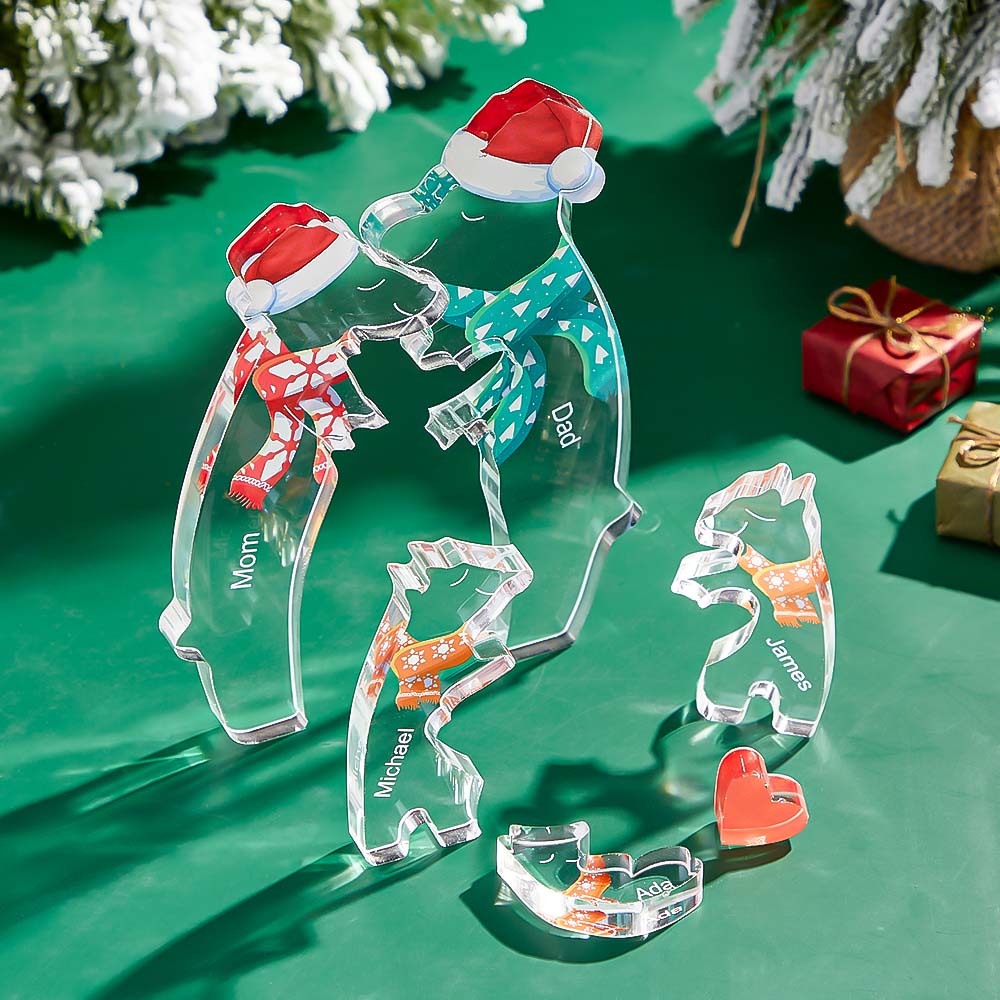 Nomi Personalizzati Natale Che Abbraccia La Famiglia Degli Orsi Famiglia Degli Orsi In Acrilico Puzzle Decorazioni Per La Casa Regali Di Natale - tuacollananome