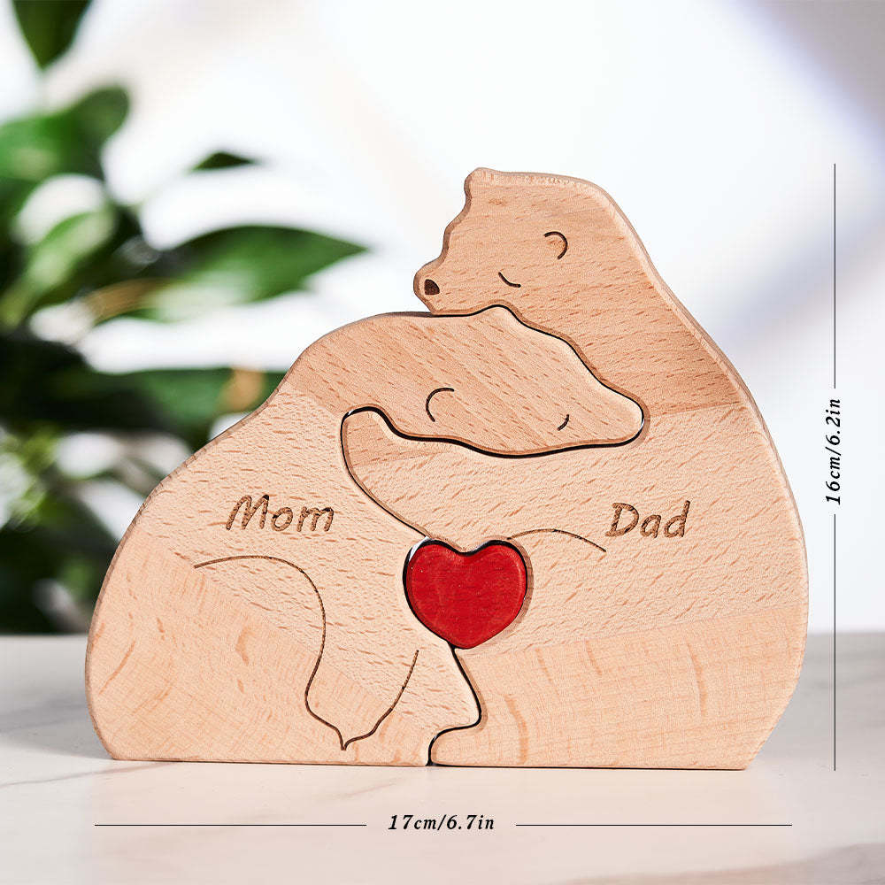 Nomi Personalizzati Orsi In Legno Famiglia Blocco Puzzle Regali Per Decorazioni Per La Casa