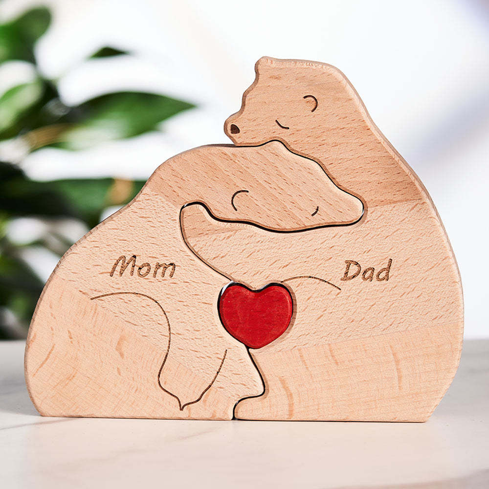 Nomi Personalizzati Orsi In Legno Famiglia Blocco Puzzle Regali Per Decorazioni Per La Casa