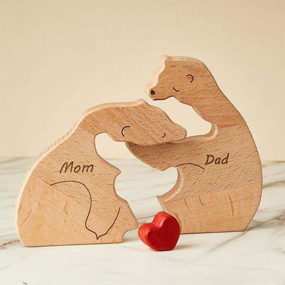 Nomi Personalizzati Orsi In Legno Famiglia Blocco Puzzle Regali Per Decorazioni Per La Casa
