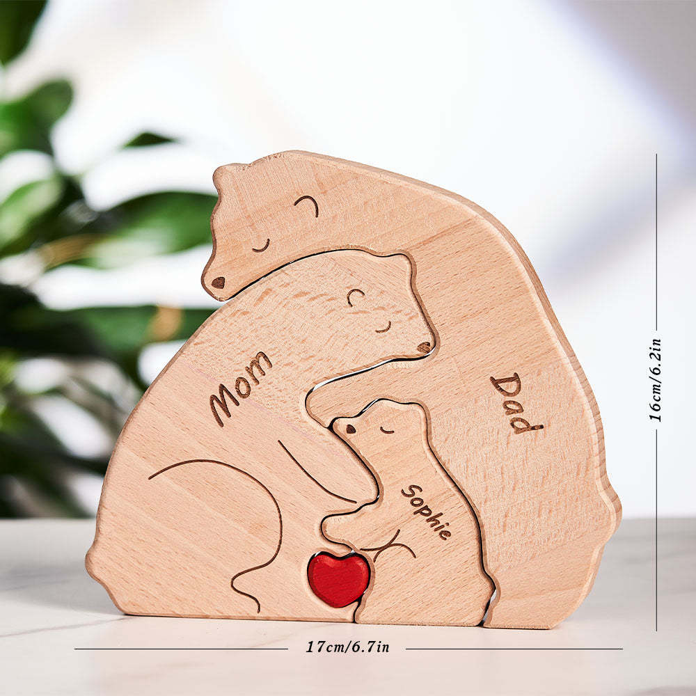 Nomi Personalizzati Orsi In Legno Famiglia Blocco Puzzle Regali Per Decorazioni Per La Casa