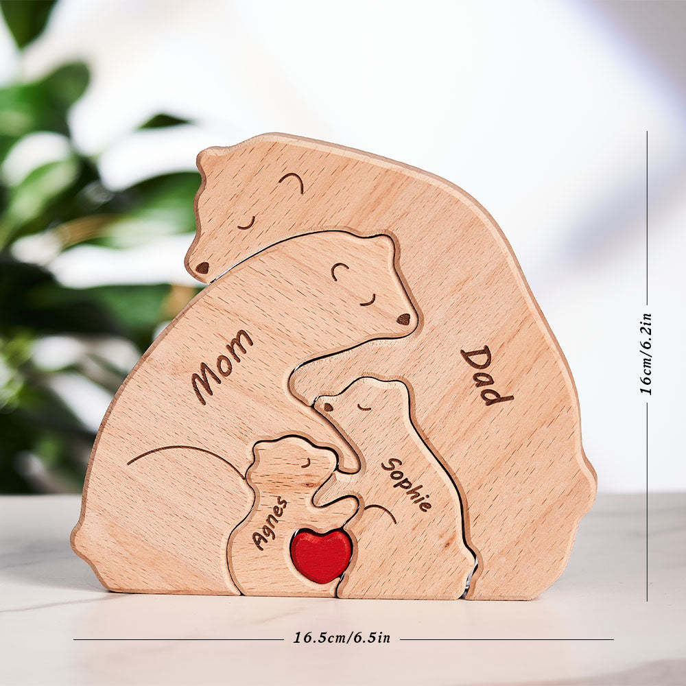 Nomi Personalizzati Orsi In Legno Famiglia Blocco Puzzle Regali Per Decorazioni Per La Casa