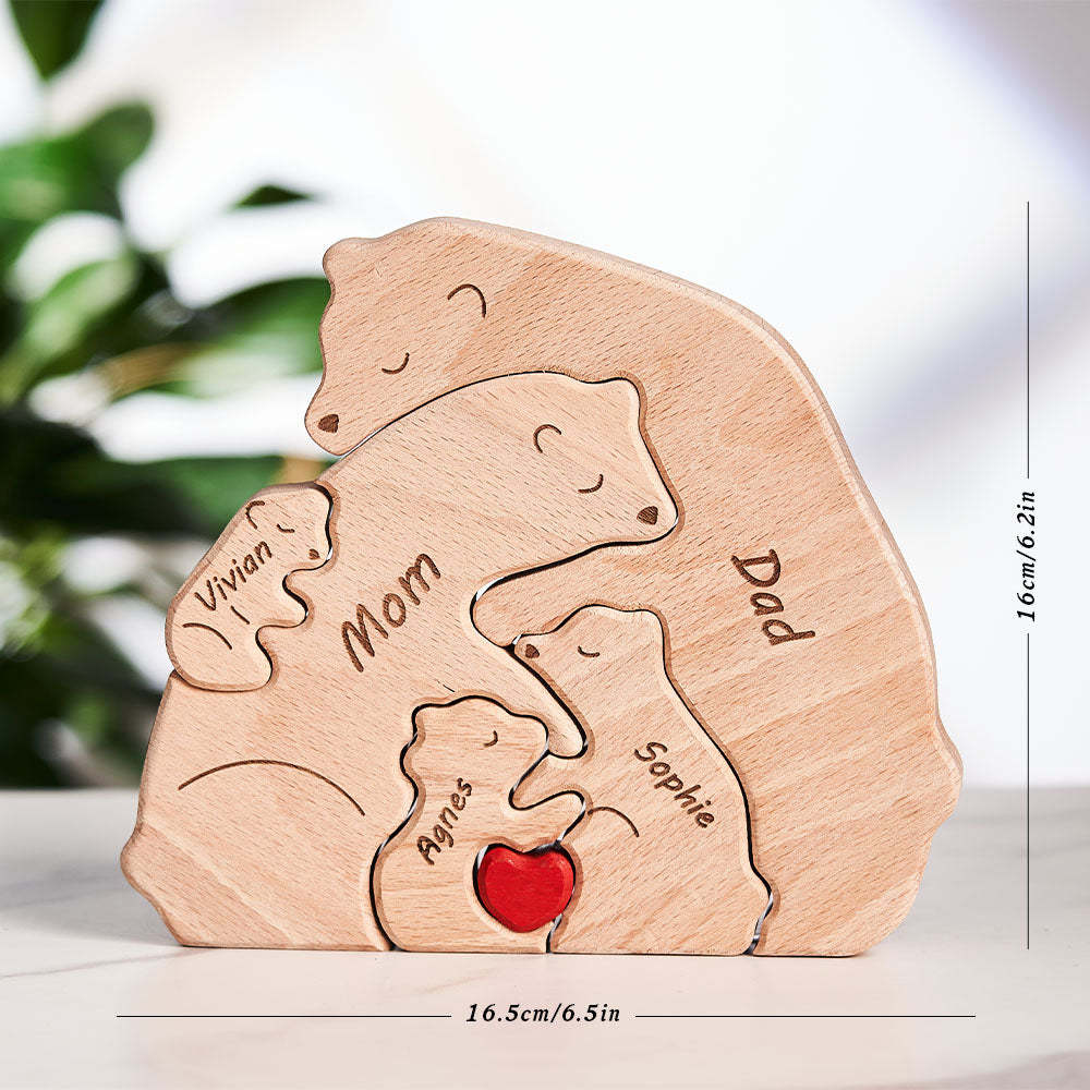 Nomi Personalizzati Orsi In Legno Famiglia Blocco Puzzle Regali Per Decorazioni Per La Casa