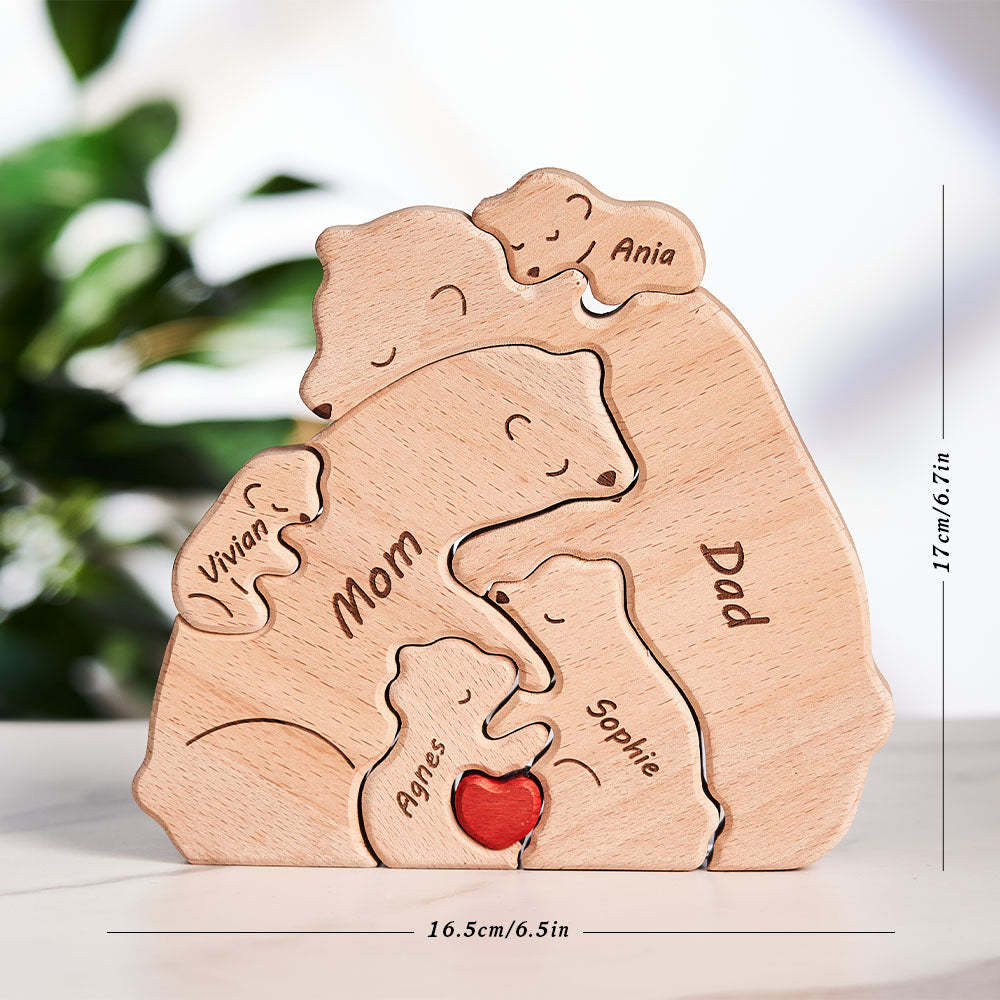 Nomi Personalizzati Orsi In Legno Famiglia Blocco Puzzle Regali Per Decorazioni Per La Casa