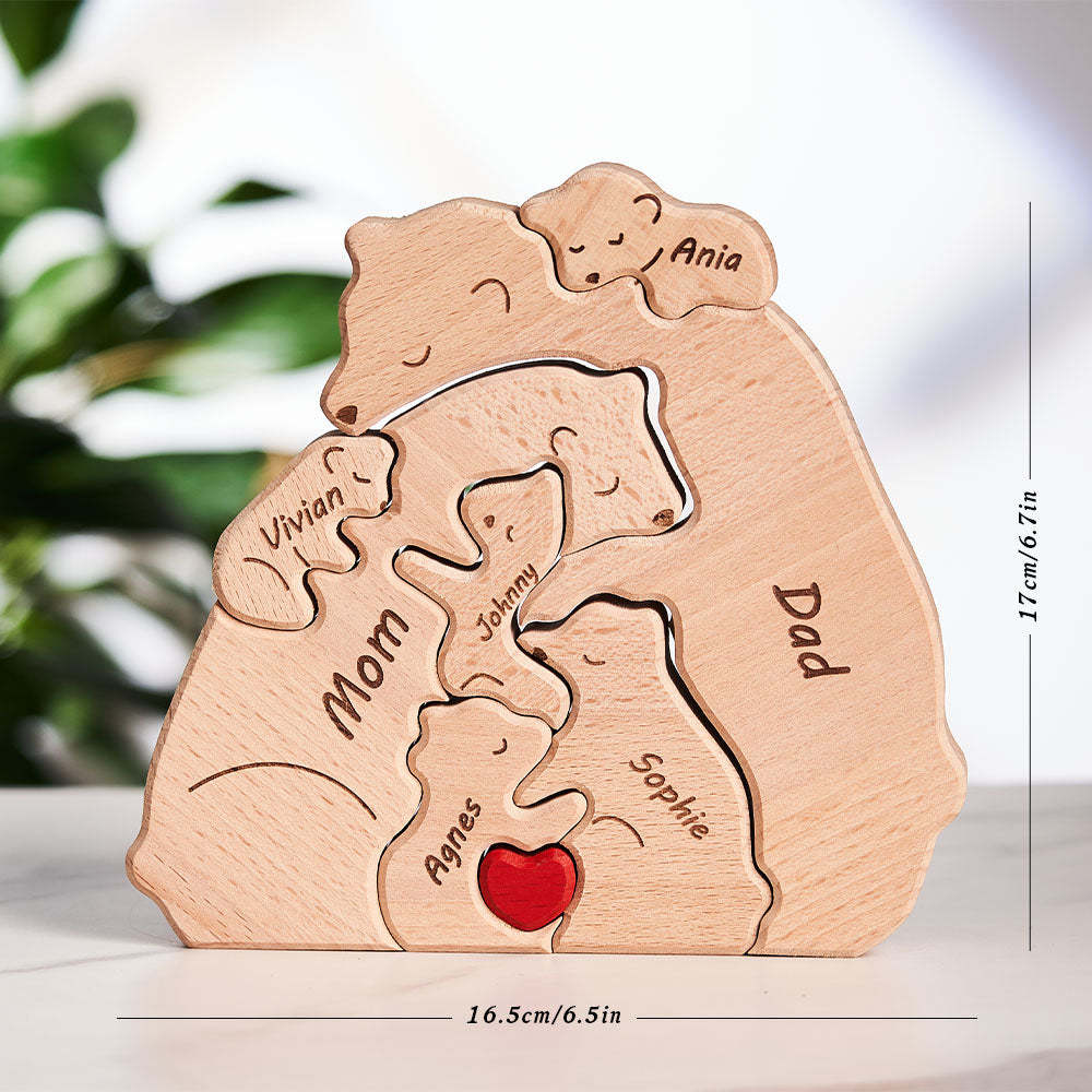 Nomi Personalizzati Orsi In Legno Famiglia Blocco Puzzle Regali Per Decorazioni Per La Casa
