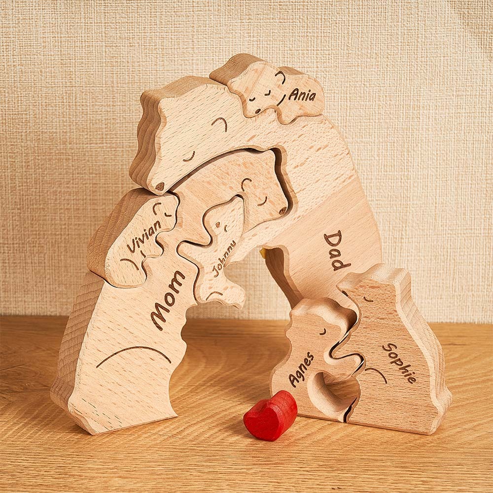 Nomi Personalizzati Orsi In Legno Famiglia Blocco Puzzle Regali Per Decorazioni Per La Casa