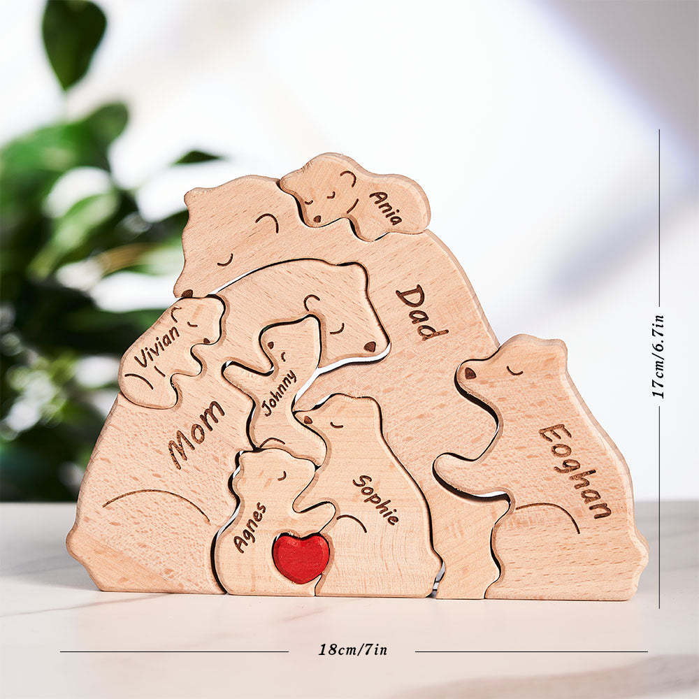Nomi Personalizzati Orsi In Legno Famiglia Blocco Puzzle Regali Per Decorazioni Per La Casa