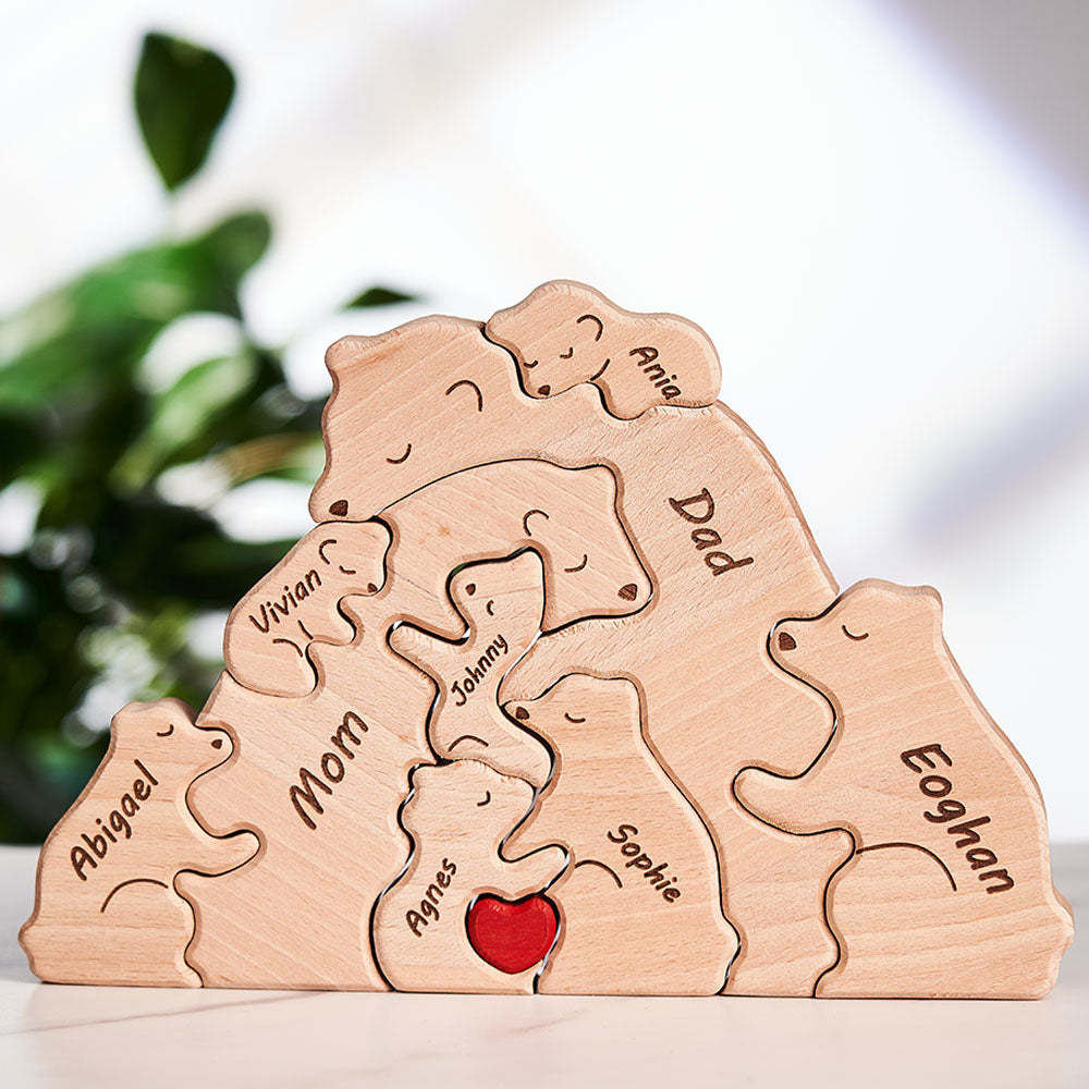Nomi Personalizzati Orsi In Legno Famiglia Blocco Puzzle Regali Per Decorazioni Per La Casa