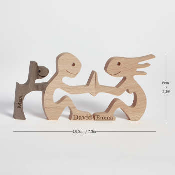 Blocchi Di Legno Per Coppie Di Innamorati E Cani, Nomi Personalizzati, Decorazioni Per La Tavola, Regali Di San Valentino - tuacollananome