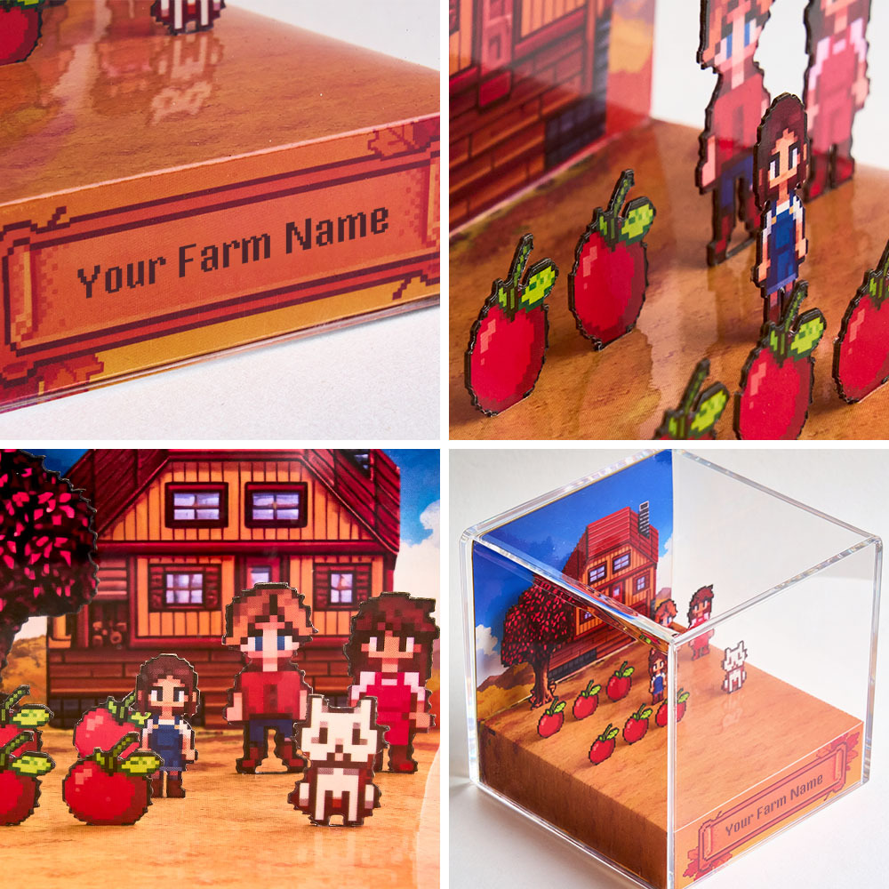 Cubo Diorama 3d Sdv Personalizzato, Cubo Pixel Scene The Valley, Regalo Per Giocatori E Decorazioni Per La Casa - 