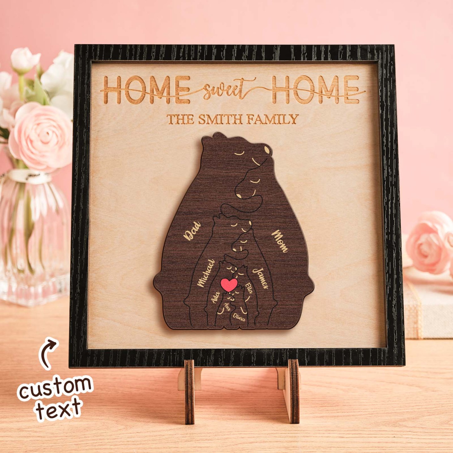 Nome Personalizzato Famiglia Di Orsi Puzzle Cornice In Legno Decorazioni Per La Casa In Legno Personalizzate Regalo Per La Festa Della Mamma - tuacollananome