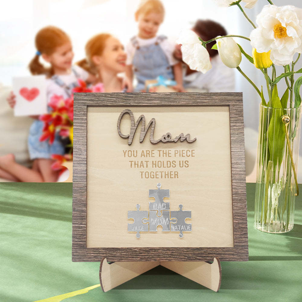 Targa Puzzle Personalizzata Per La Mamma: 'sei Il Pezzo Che Ci Tiene Uniti', Regalo Per La Festa Della Mamma - 