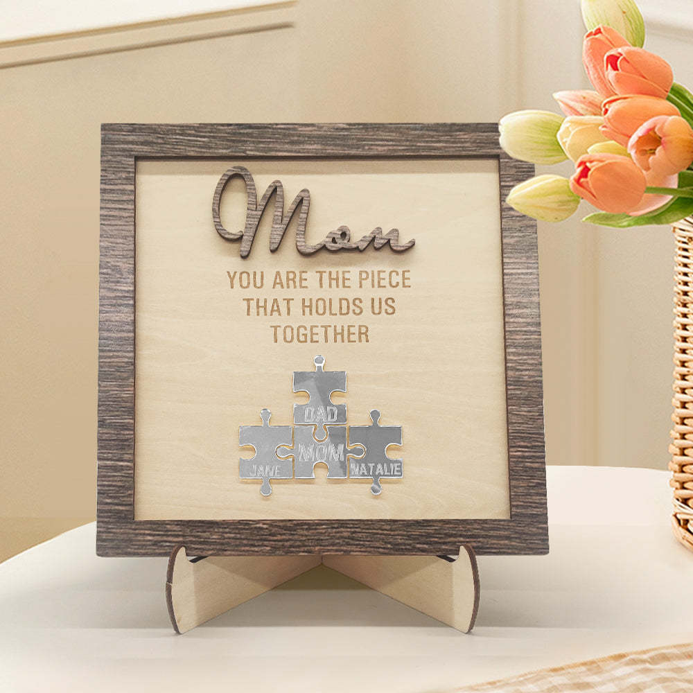 Targa Puzzle Personalizzata Per La Mamma: 'sei Il Pezzo Che Ci Tiene Uniti', Regalo Per La Festa Della Mamma - 