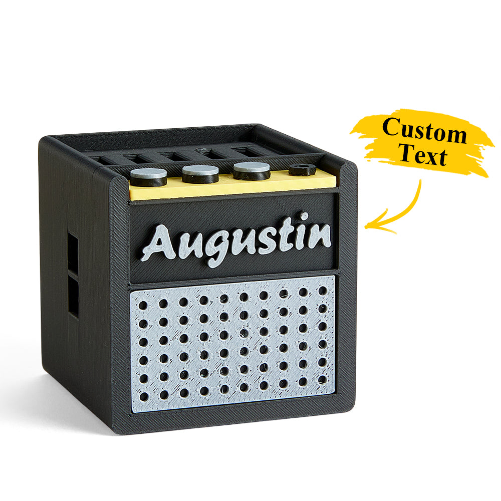 Scatola porta plettri per chitarra personalizzata con stampa 3D retrò a forma di amplificatore per chitarra con nome regalo di compleanno per musicista chitarrista