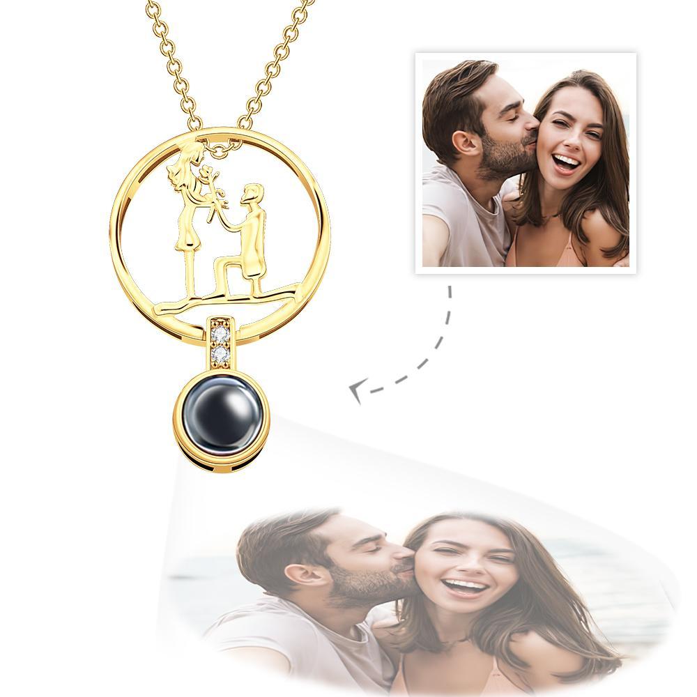 Collana Personalizzata Per Proiezione Fotografica S925 Ciondolo In Argento Regalo Romantico Per Proposta - tuacollananome