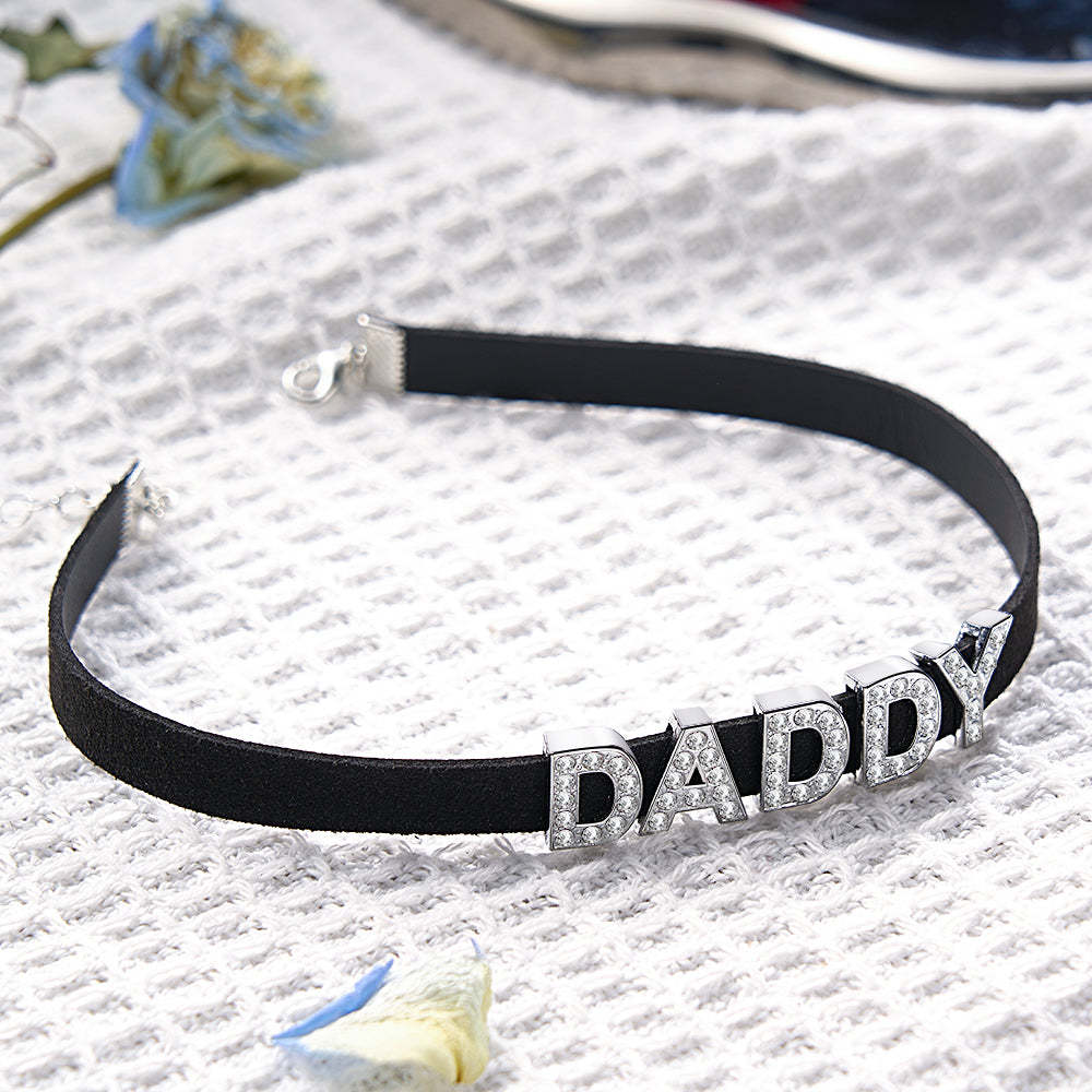Collana Con Lettera Di Moda Personalizzata Collare Girocollo In Pelle Nera Collana Con Nome Sexy Personalizzato Per Collana - tuacollananome