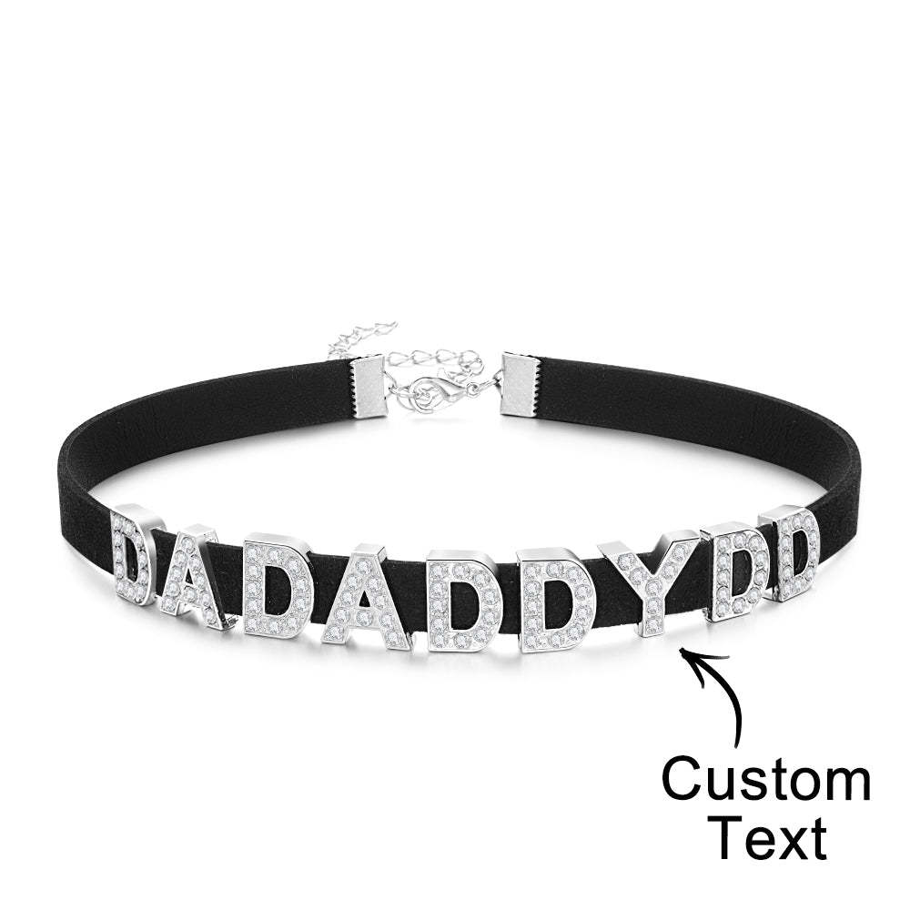 Collana Con Lettera Di Moda Personalizzata Collare Girocollo In Pelle Nera Collana Con Nome Sexy Personalizzato Per Collana - tuacollananome