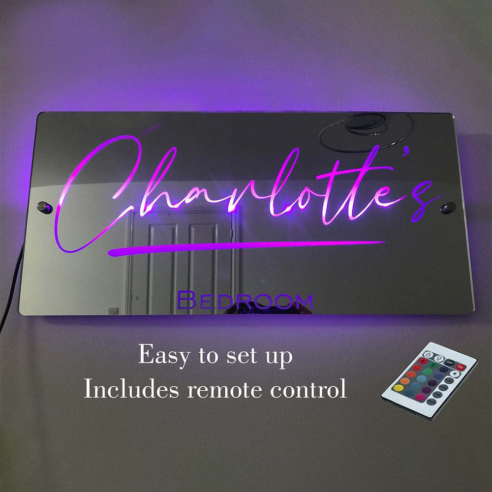 Specchio Con Nome Personalizzato: Specchio Illuminato Per Lei - tuacollananome