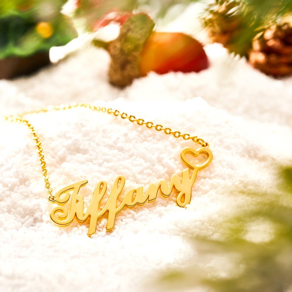 Collana Personalizzata In Rame Con Nome E Cuoricino, Regalo Di Natale Per Ragazze - 