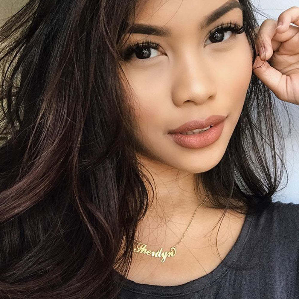 14K Gold Plated Carrie Name Necklace Copper