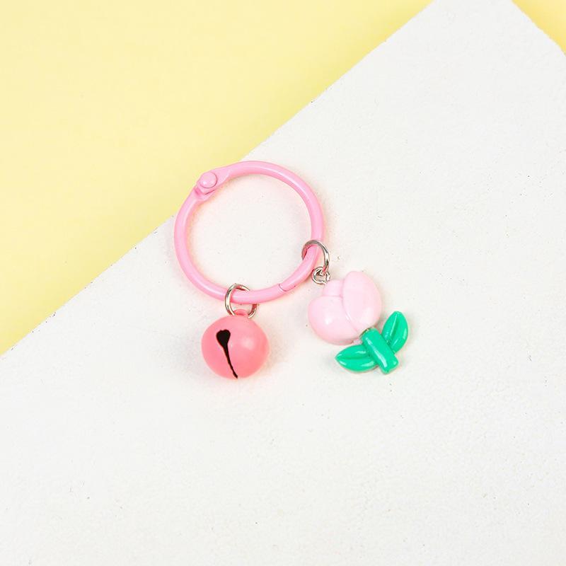 Floral Bell Keychain – Elegant Flower Pendant Accessory Sweet Flower Pendant Bag Charm